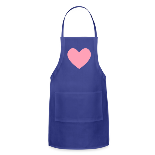 Luna & May Artist Apron (Pink Heart) - royal blue