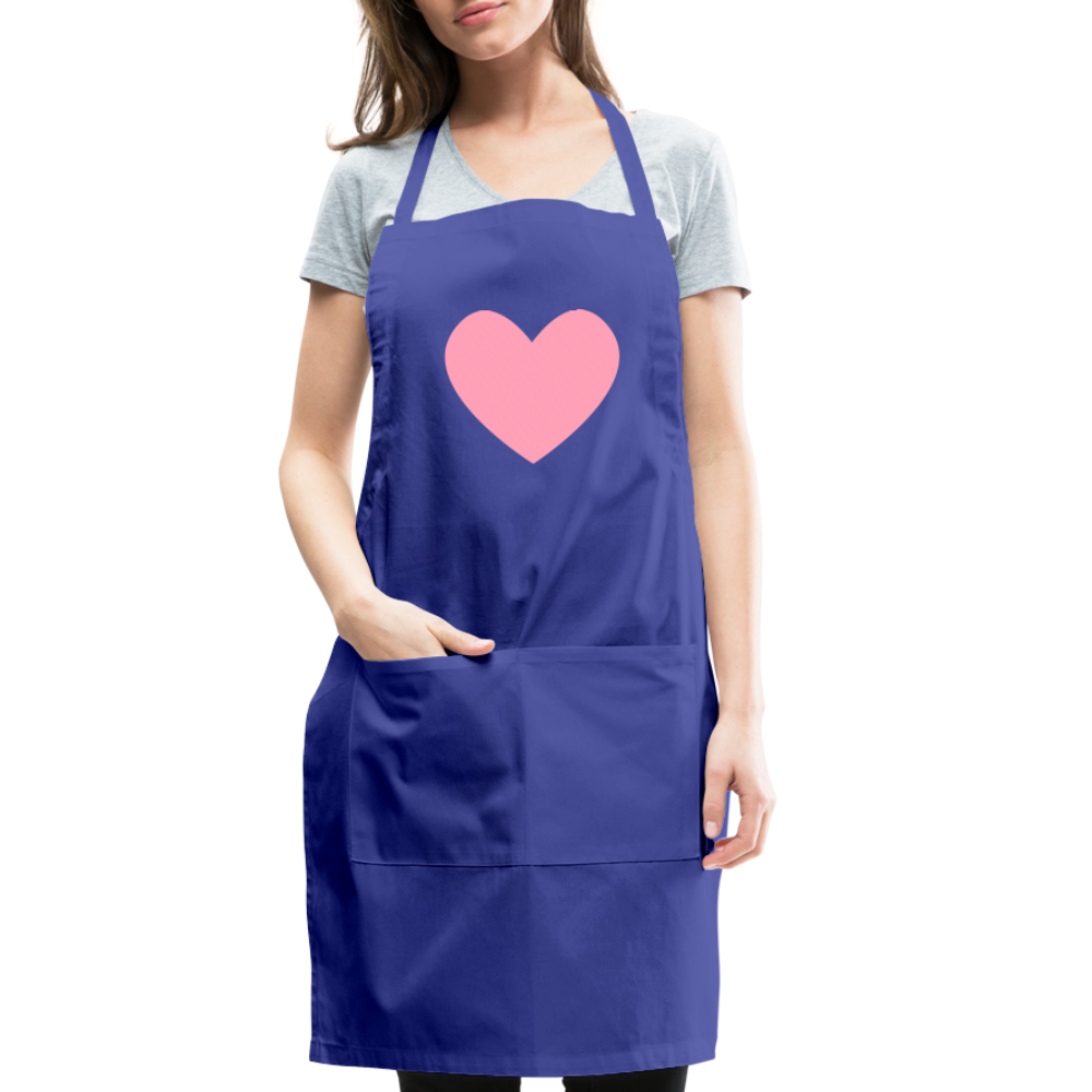 Luna & May Artist Apron (Pink Heart) - royal blue