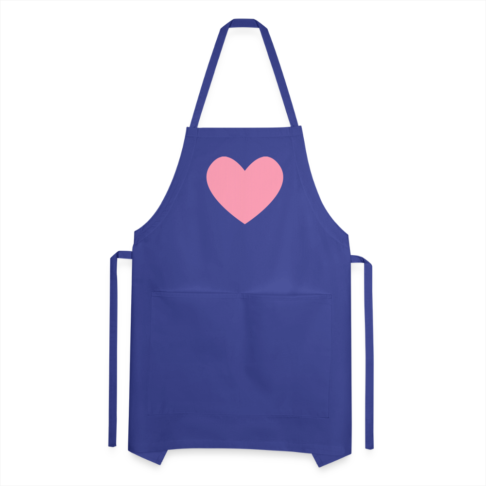 Luna & May Artist Apron (Pink Heart) - royal blue